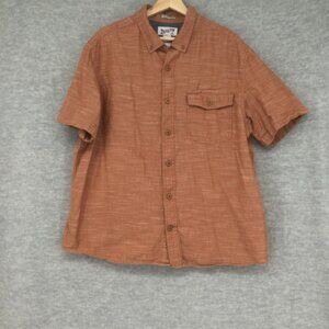 Duluth Trading Mens Button Shirt Short Sleeve Extra Large Relaxed Fit Blue Ridge